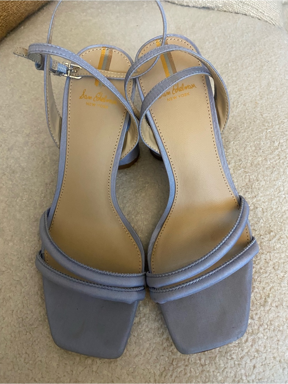 Sam Edelman Lavender Strappy Square-Toe Sandals